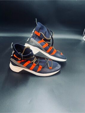 Diesel Navy and Red High-Top Sneakers